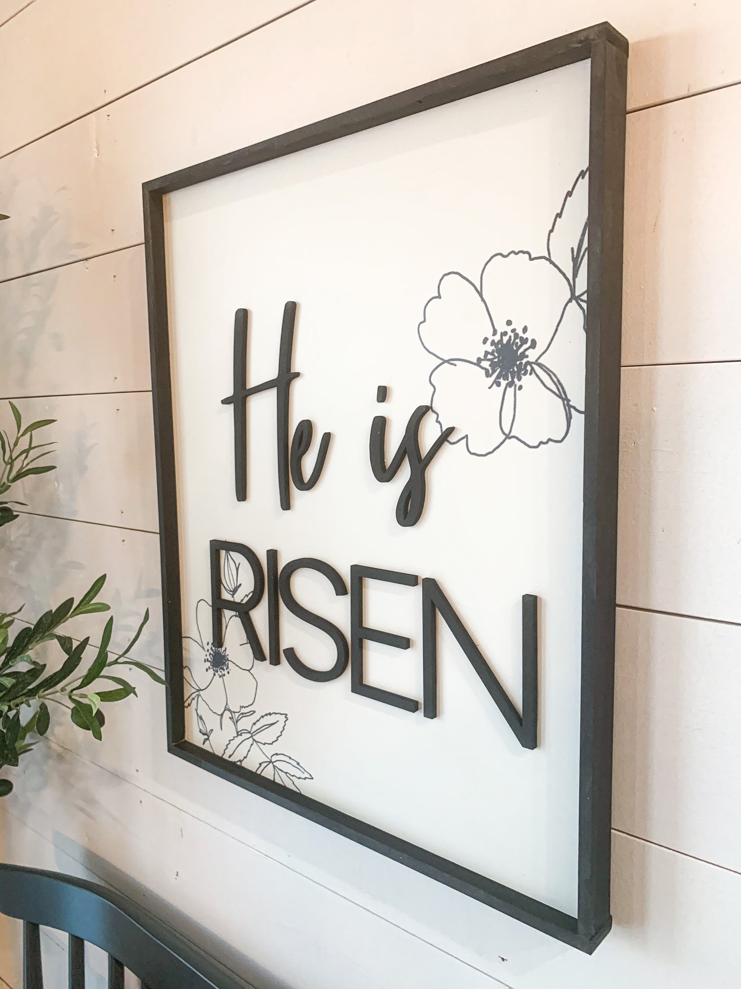 He Is Risen; Easter; Spring 3d raised letter