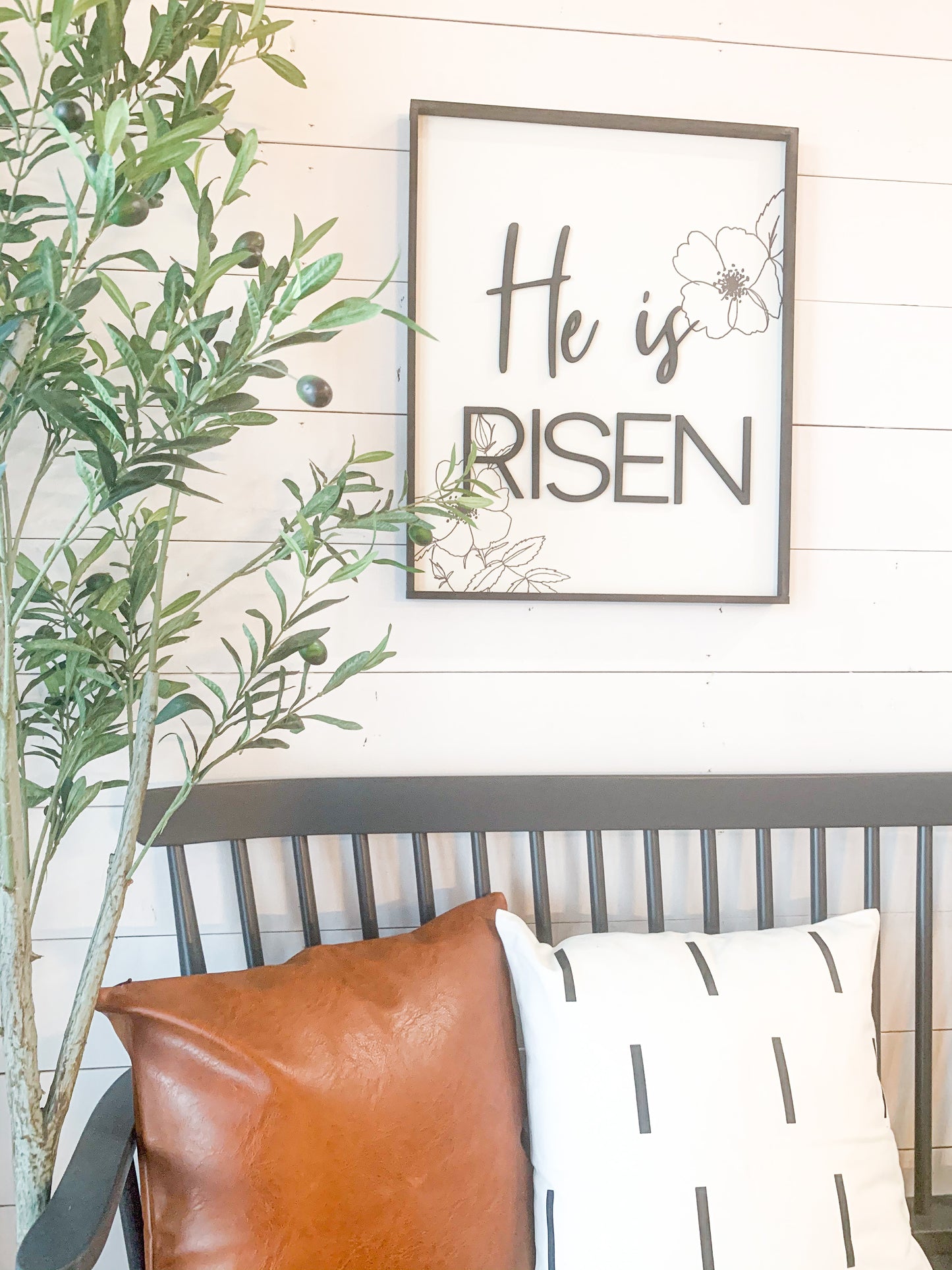 He Is Risen; Easter; Spring 3d raised letter