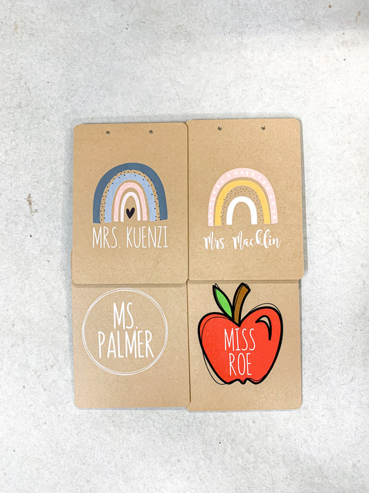 Custom Personalized Teacher Name Clipboards