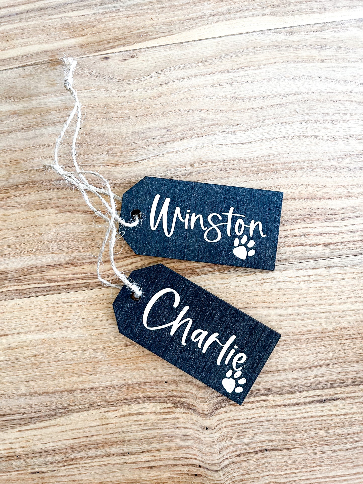 personalized wood stocking tag