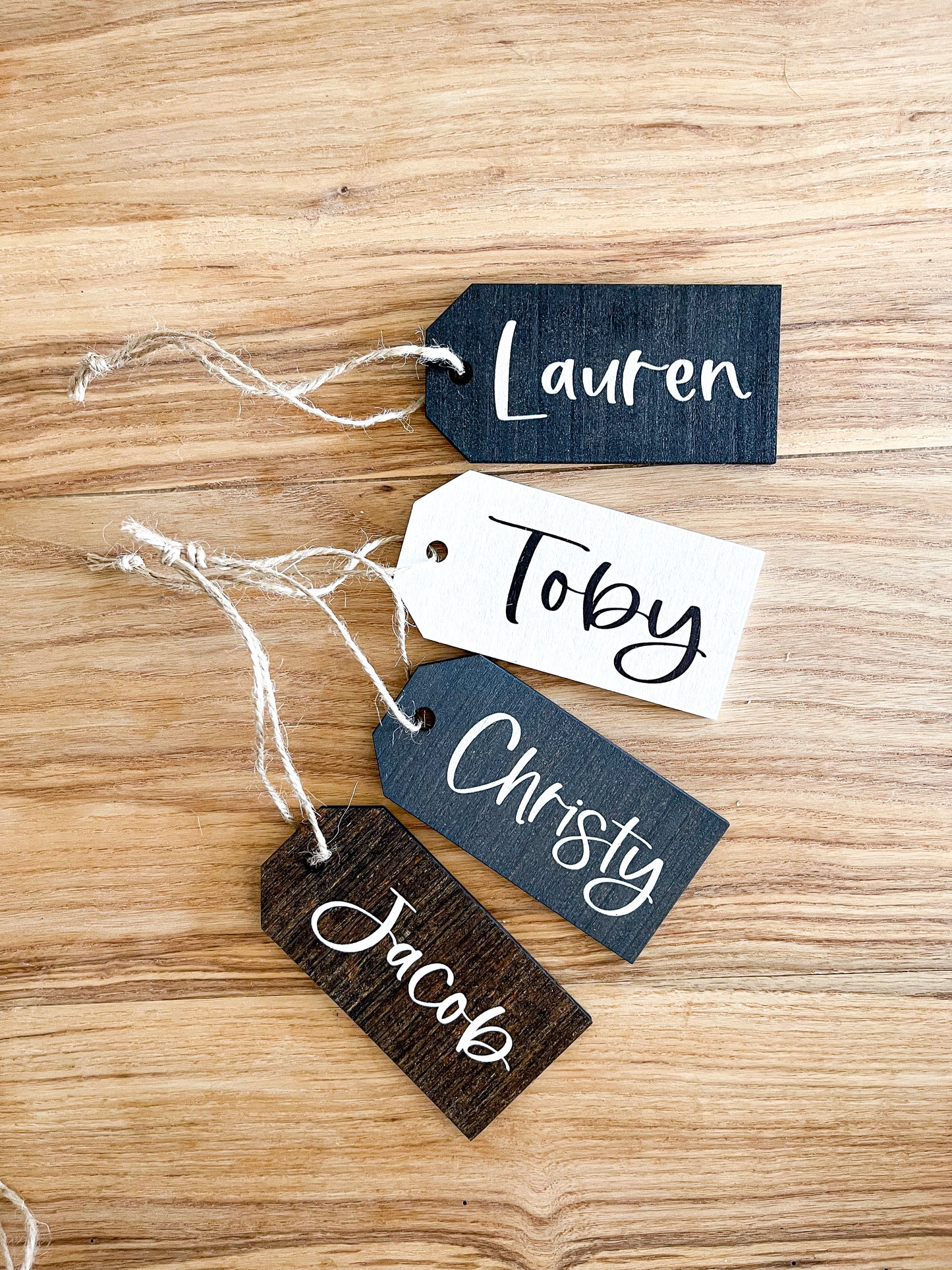 personalized wood stocking tag