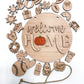 DIY Paint Kit, Welcome Home seasonal change icon circle door hanging sign