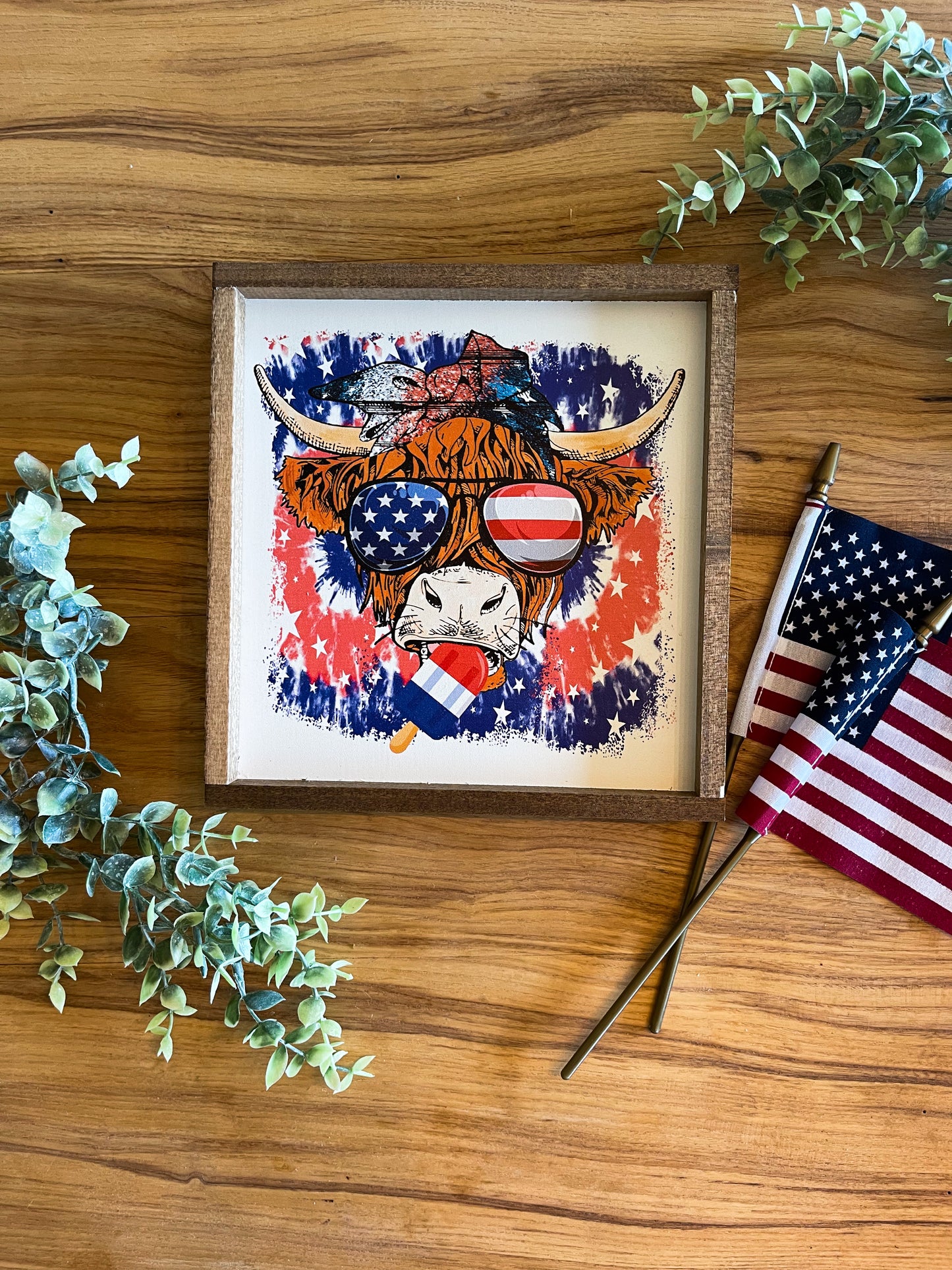 Highland Fourth of July wood sign