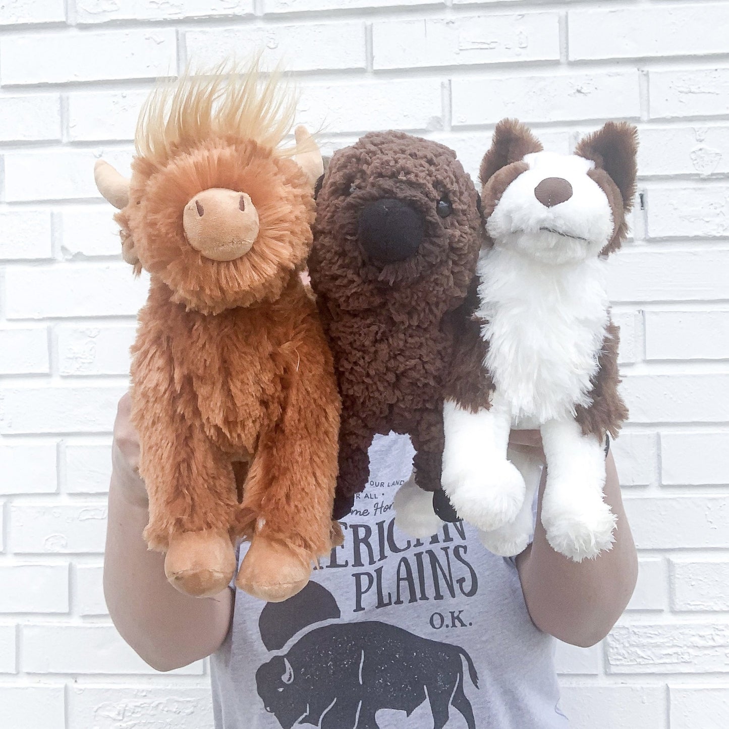 Plush Farm Animals; Winston Border Collie, Ruby Highland Cow, Rupert S –  Simply Stained Shop