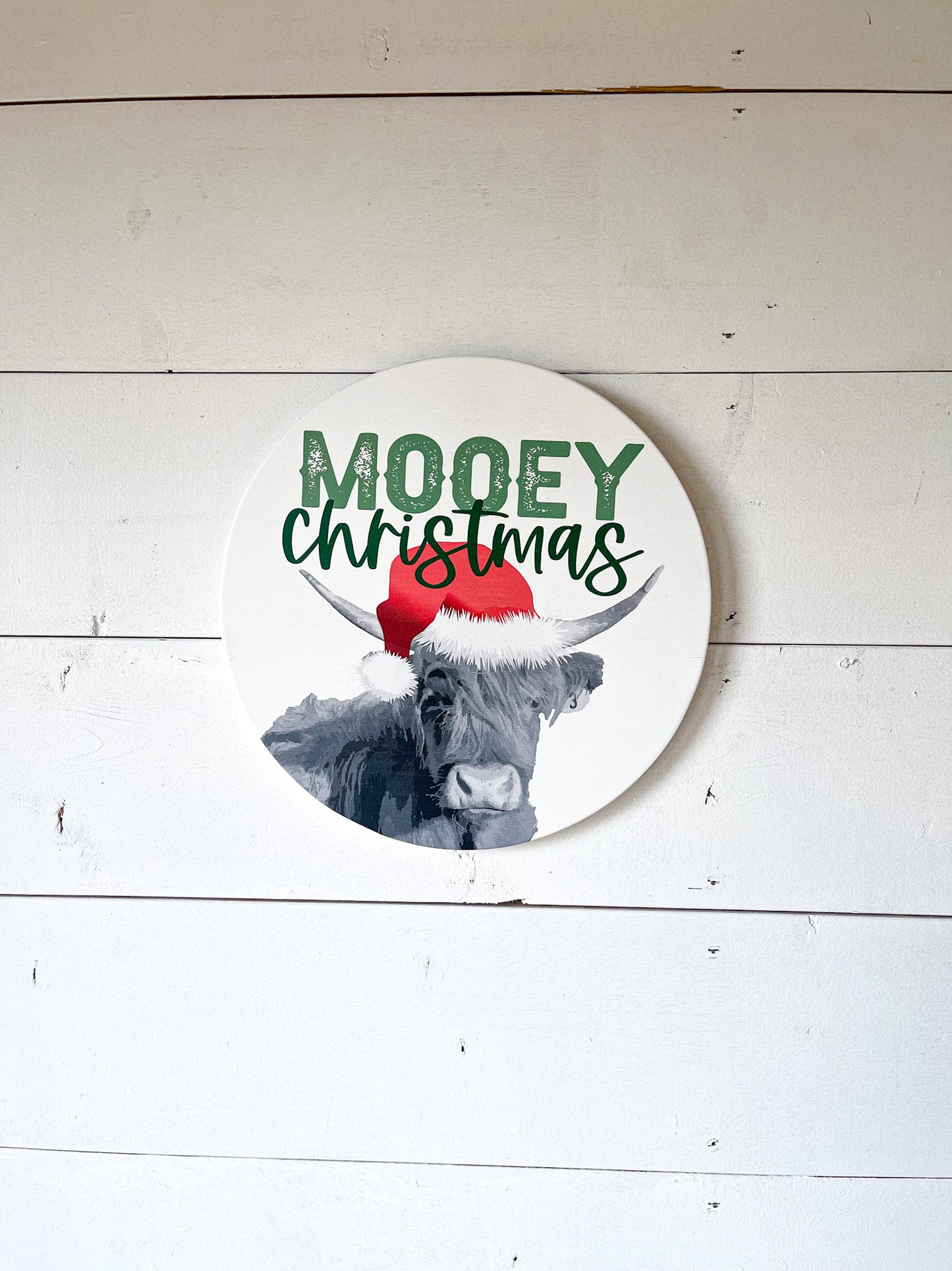 Mooey Christmas Wood Circle
