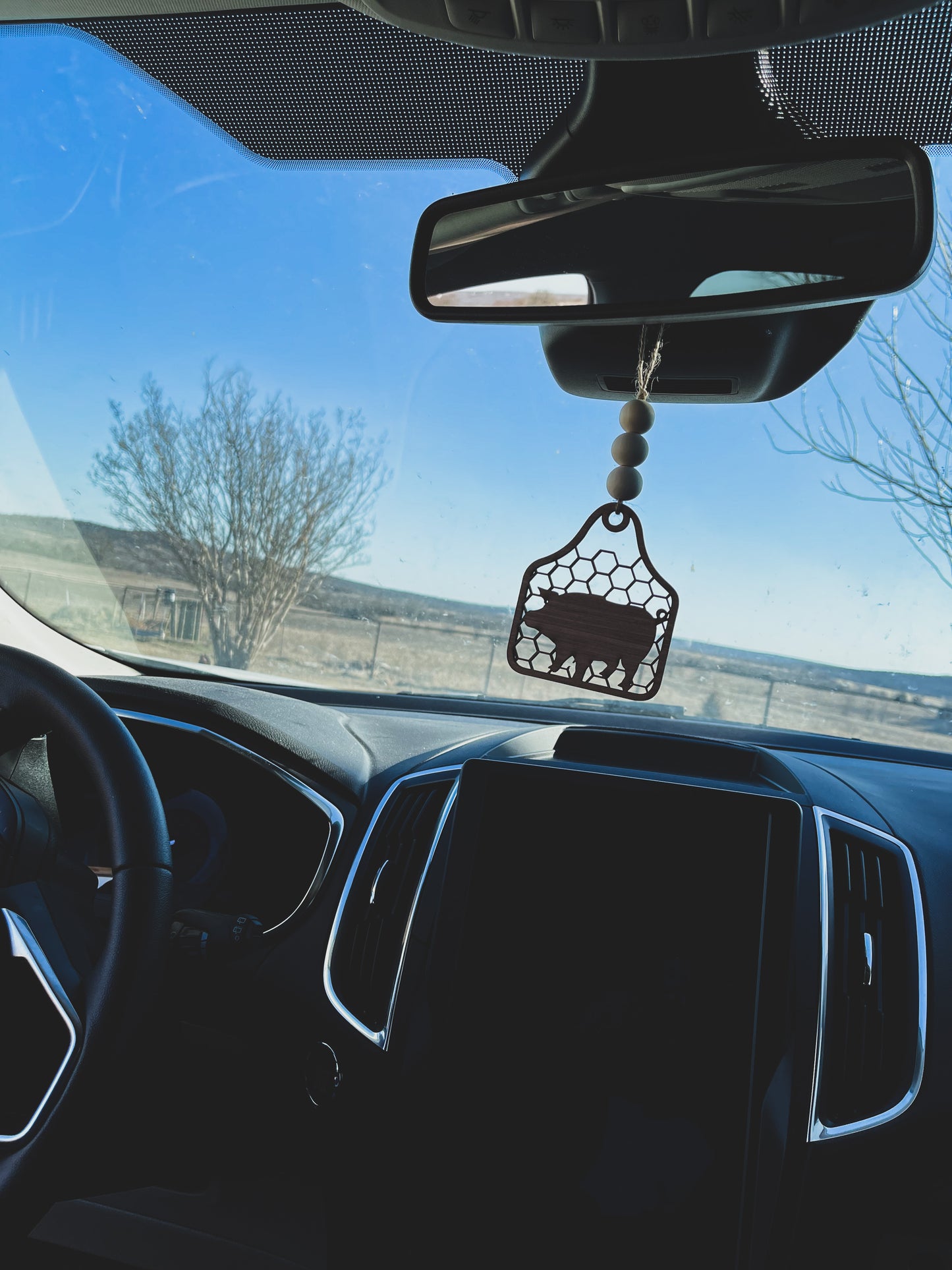 Farmhouse Car Charm Review Mirror Hanging Tag Cow Chicken Pig Mama Bead