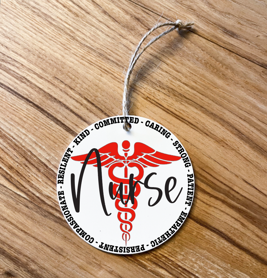 Nurse Circle acrylic Ornament; Holiday; Christmas; Gift