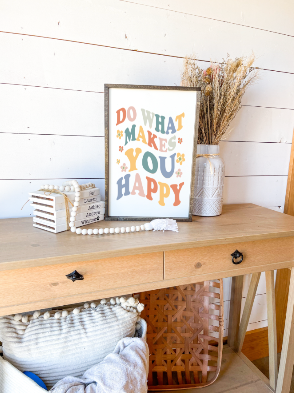 Do What Makes you Happy Groovy Retro Classroom Wood Sign; Teacher sign