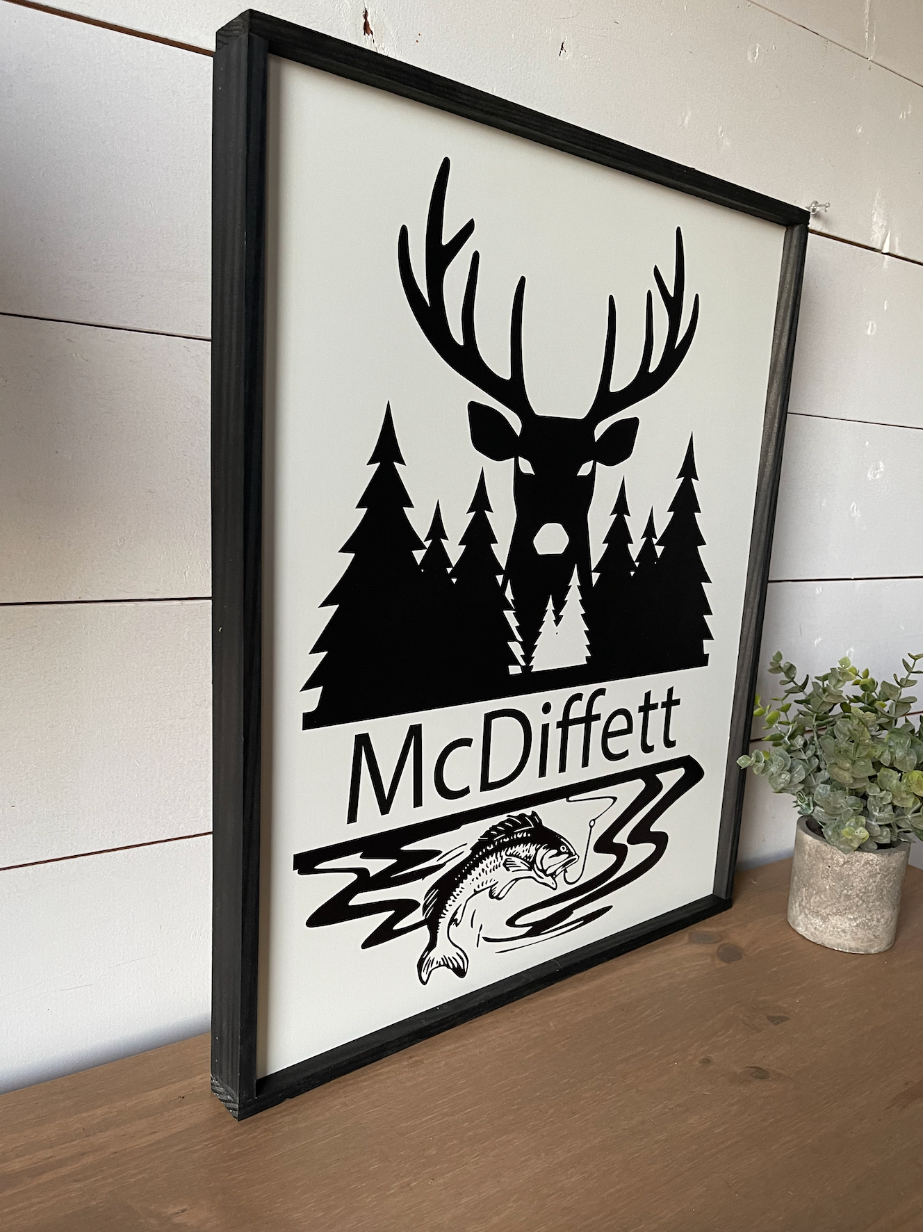 Outdoors Deer Hunting Fishing Last Name Customized Family Man Cave Sig –  Simply Stained Shop