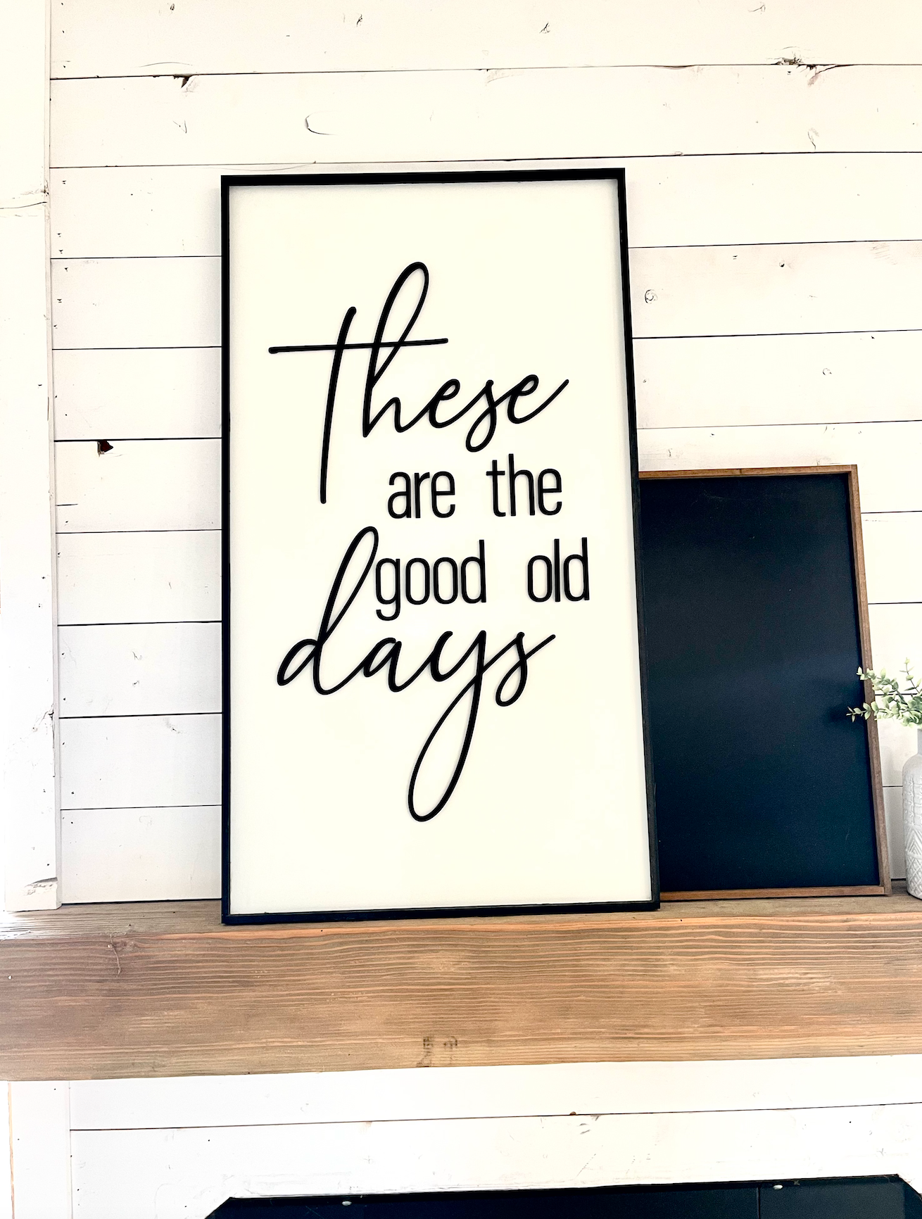 These are the Good Old Days family wood sign farmhouse cursive family large raised letter laser 3d Home Rustic Wood Sign