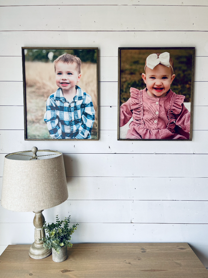 Your Family Photos; Framed Wood Photo Signs