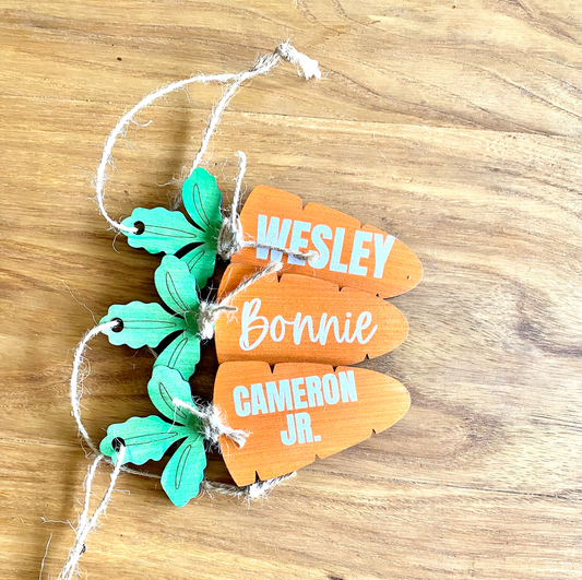 personalized Carrot wood sign Easter Basket tag