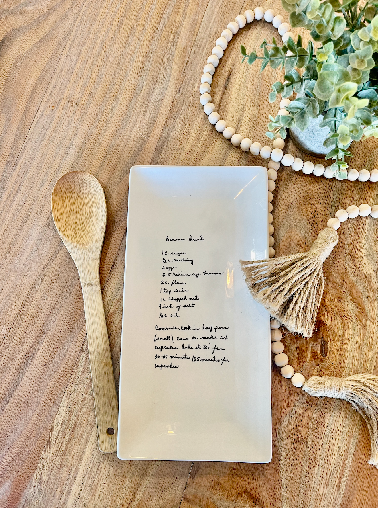 Your handwritten Recipe/Letter transferred to serving platter plate dish porcelain