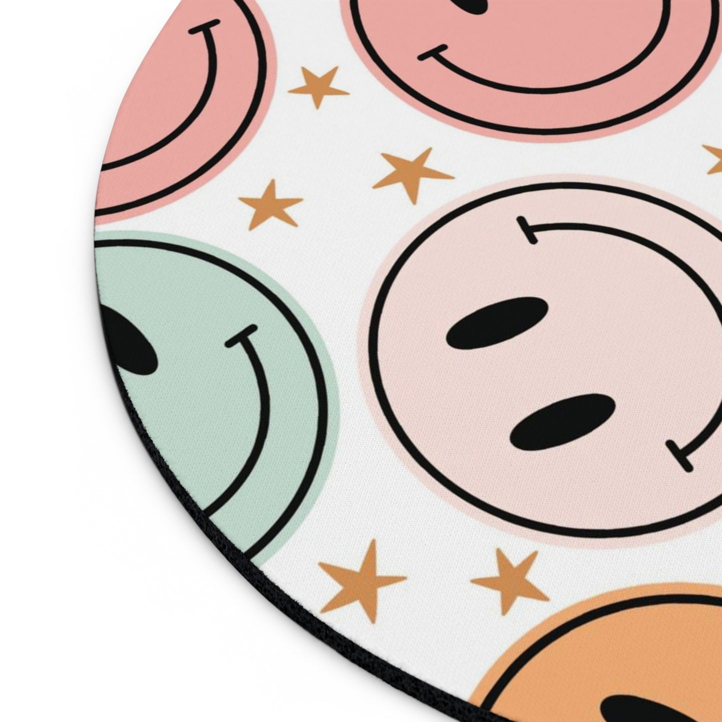 Retro smiley face with stars teacher Mouse Pad