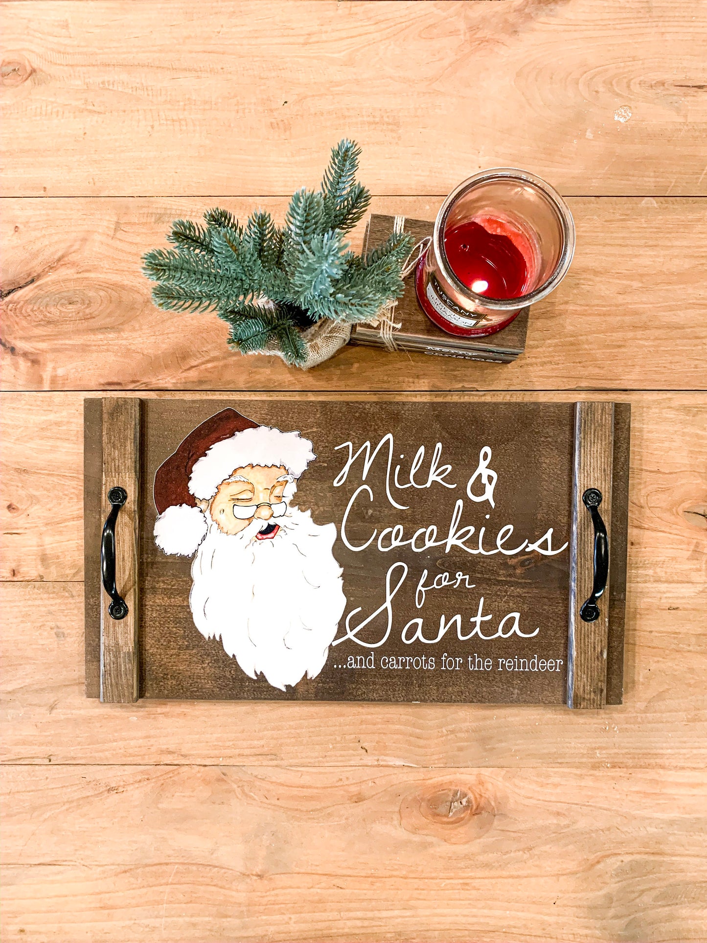 Milk & Cookies for Santa and Carrots for The Reindeer Serving Tray