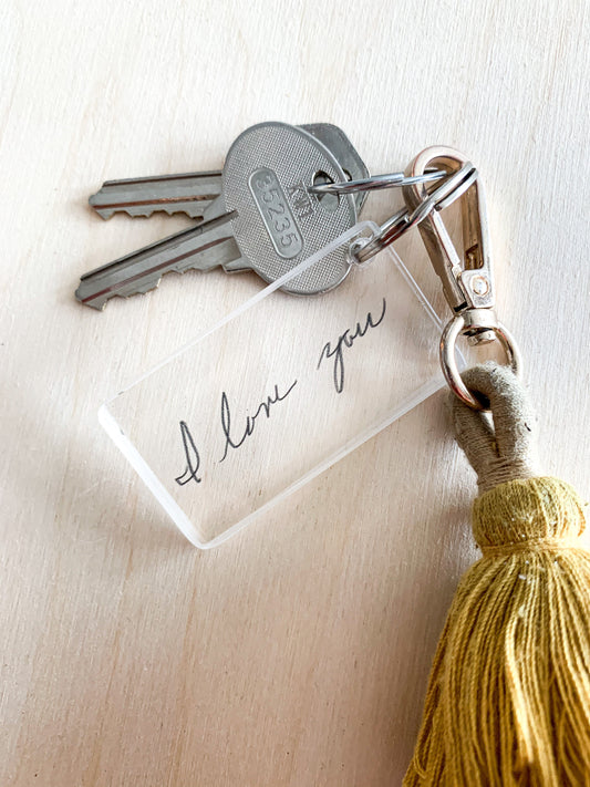 Your handwritten Family Note on Acrylic Keychain; Kid Drawing; Mothers Day; Letter; Custom; personalized; Acrylic;