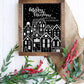 merry christmas to all and to all a goodnight black and white house village wood sign