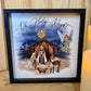 Oh Holy night Nativity Watercolor Christmas Scene wood sign