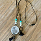 blue green silicone beads Teacher Nurse Keychain Lanyard Farmhouse Bead Tassel acrylic