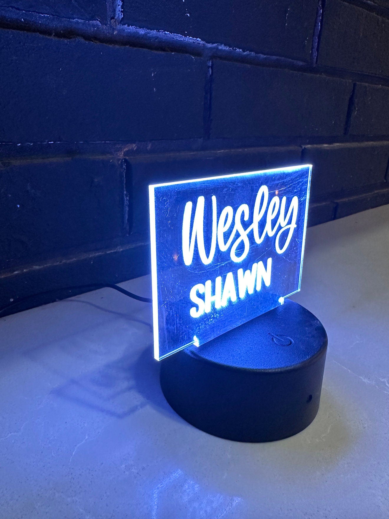 Your Custom Name Design Night Light Stand - 3D LED Lamp Base with Adjustable Colors